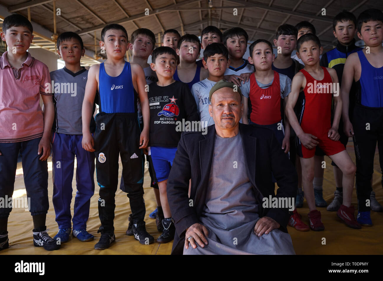 The Maiwand Wrestling club was attacked by suicide bombers from the Islamic State of Iraq and the Levant (ISIL or ISIS) group last September. At least 20 people were killed and 70 wounded in the assault at the club in Dash-e-Barchi, a neighbourhood in Kabul's west, home to a sizeable Hazara community. Coach Ghulam Abbas lost his left arm in what he said was an attack on the ethnic Hazara minority. In an act of resistance, Abbas has now returned to the wrestling club where he taught for 30 years. Stock Photo