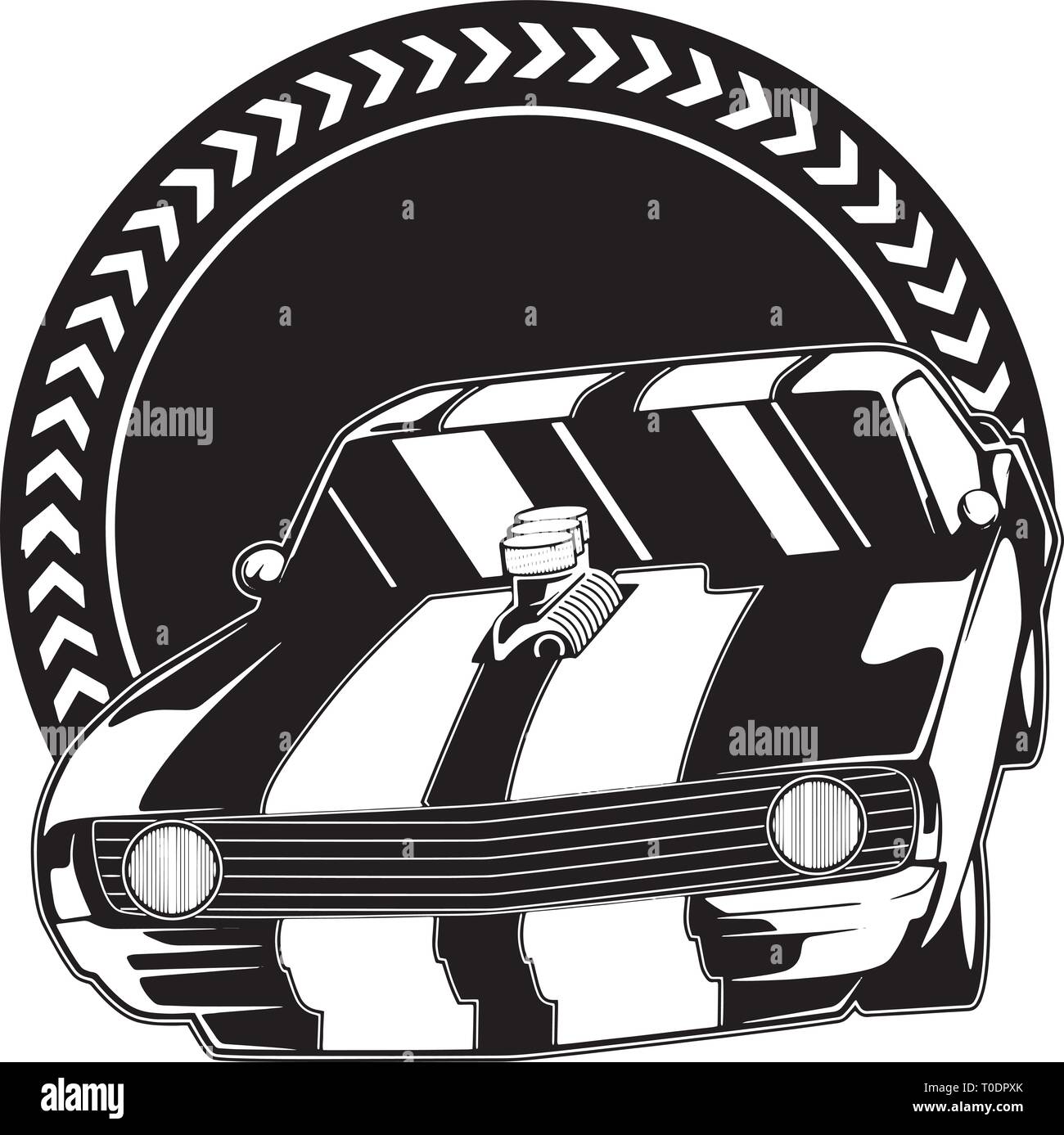 Retro Muscle Vintage Car Oldfashioned Sports Antique Hood Ornament Vehicle Hood Bumper Stock