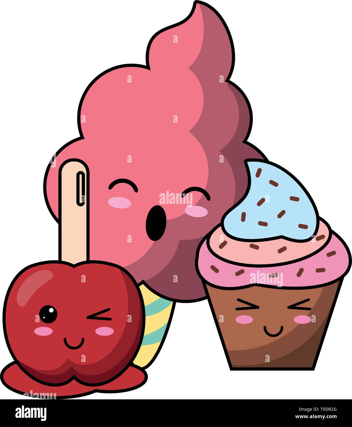 candy and desserts kawaii cartoon Stock Vector Image & Art - Alamy