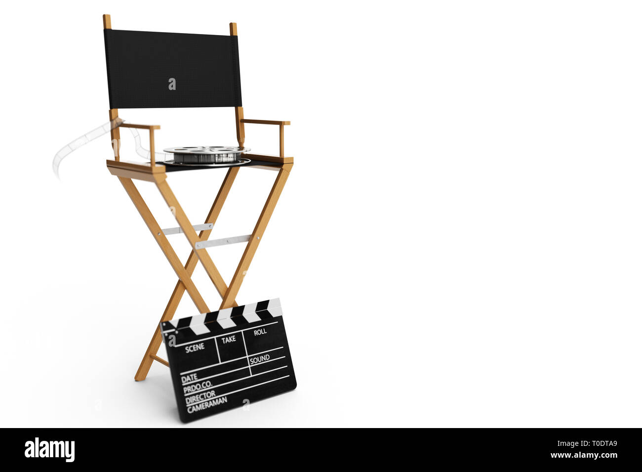 Director Chair Movie Clapper And Film Reel Director Chair