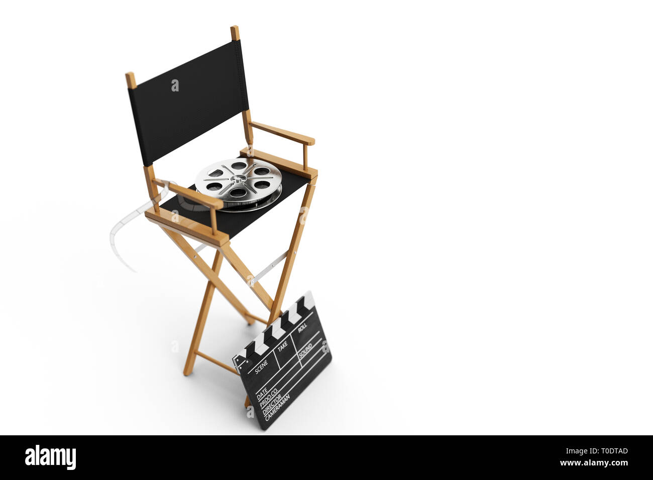 Director Chair Movie Clapper And Film Reel Director Chair