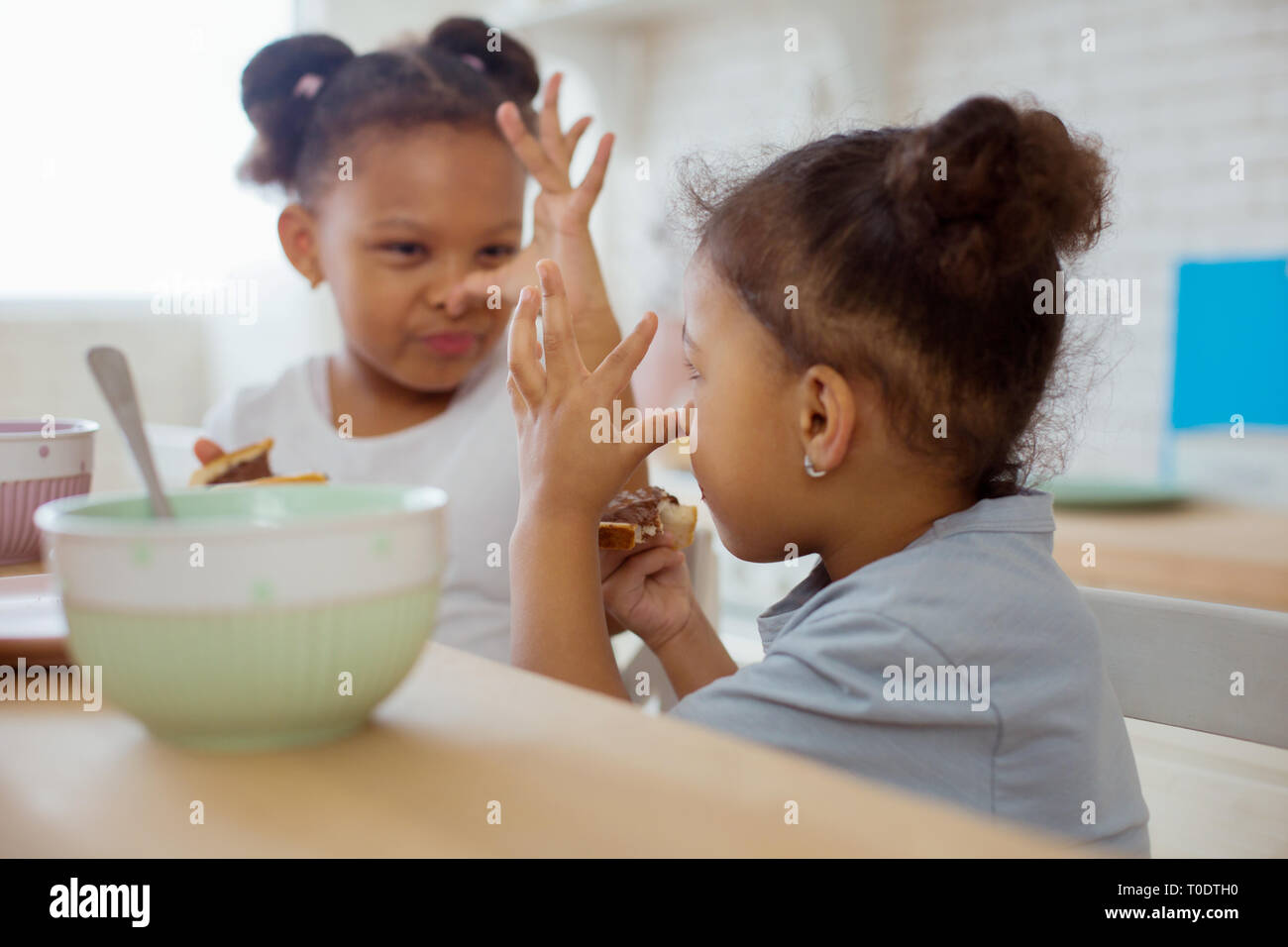 Close up of playful girl that having fun Stock Photo