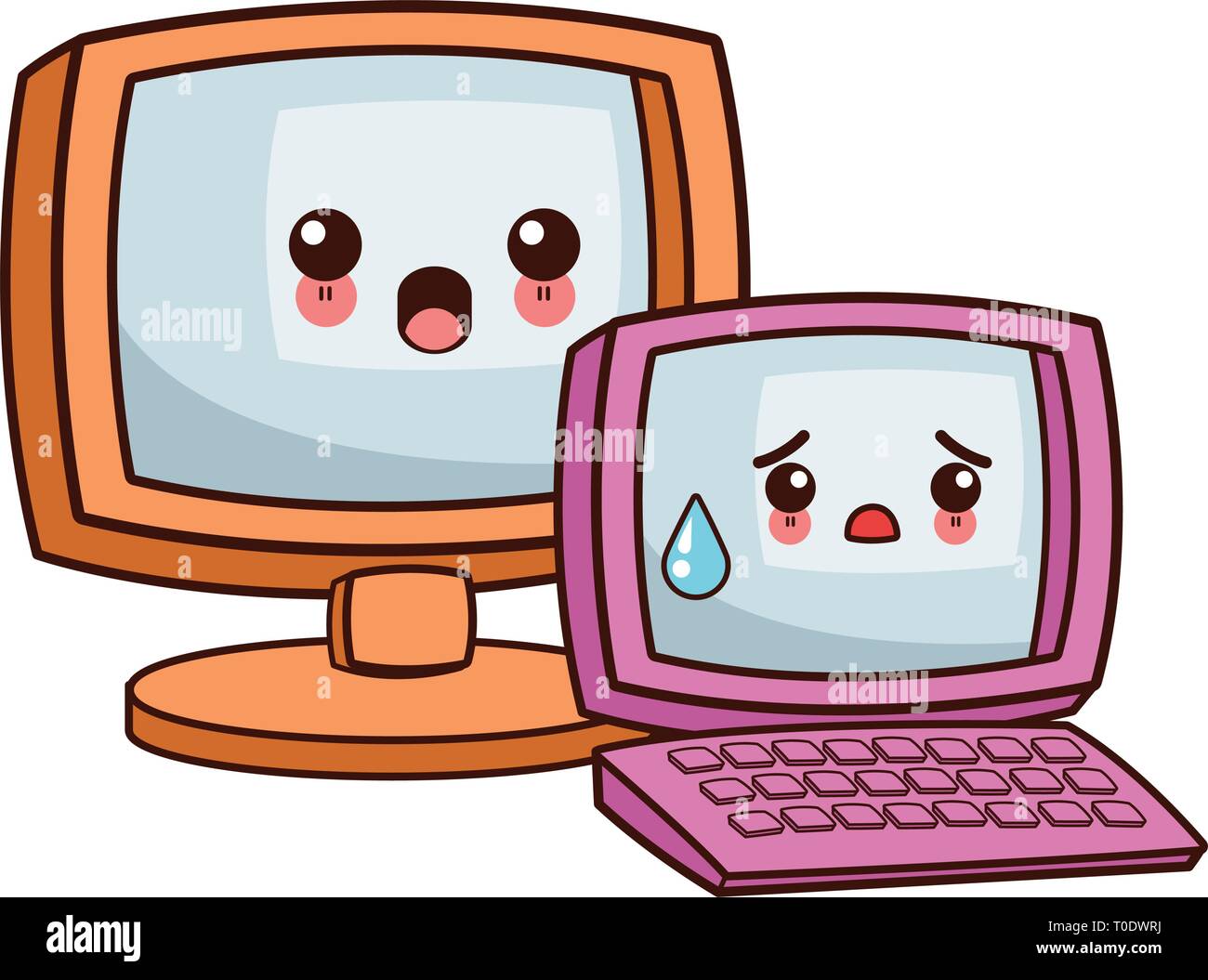 Kawaii laptop computer icon hires stock photography and images Alamy