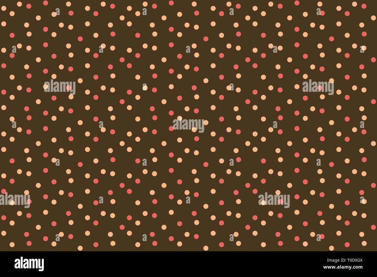 Brown background different dots polka in scatter seamless pattern ...