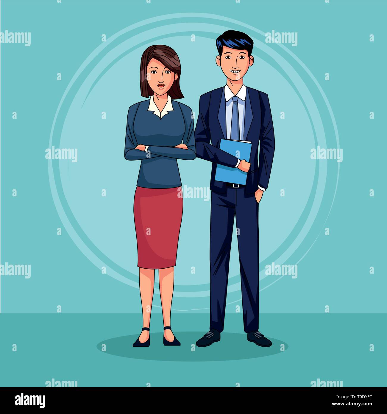 Business couple teamwork Stock Vector Image & Art - Alamy