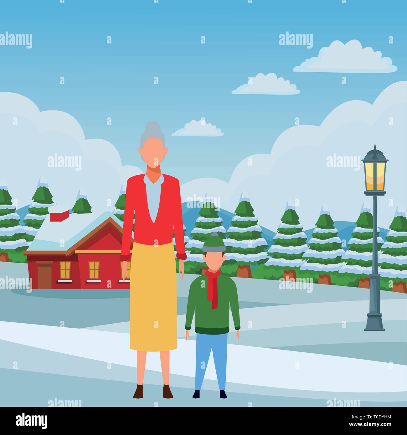 old woman and child avatar Stock Vector Image & Art - Alamy
