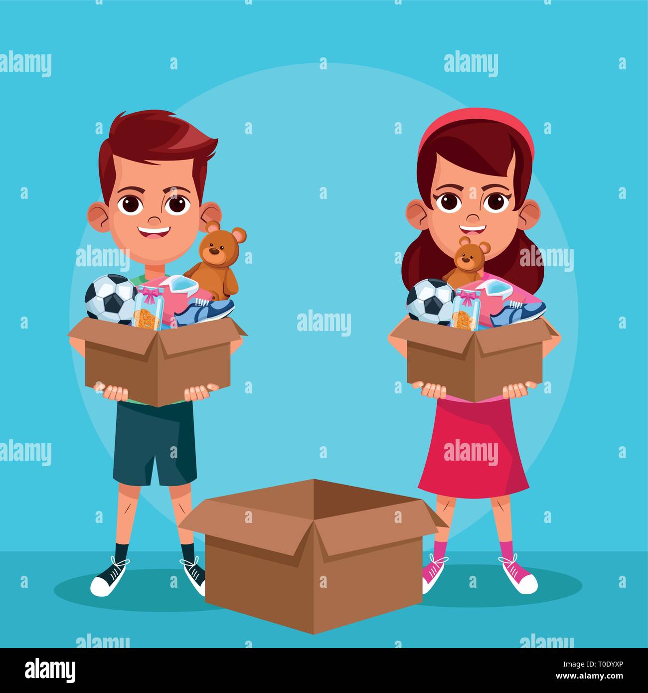 Kids donation and charity cartoon Stock Vector Image & Art - Alamy