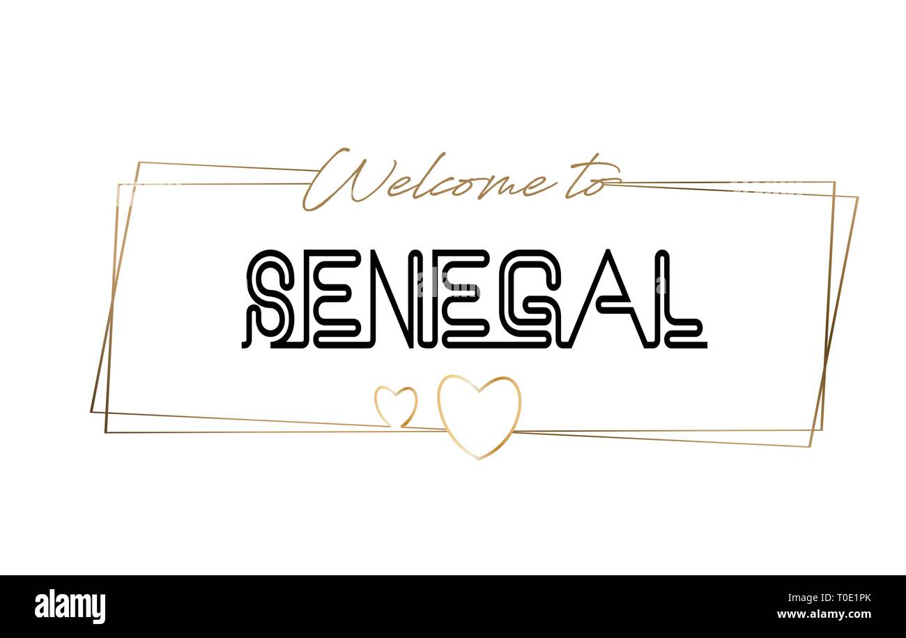 Senegal Welcome to text Neon lettering typography. Word for logotype ...