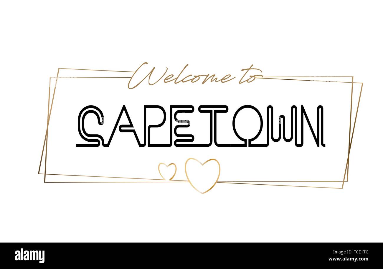 Capetown Welcome To Text Neon Lettering Typography Word For