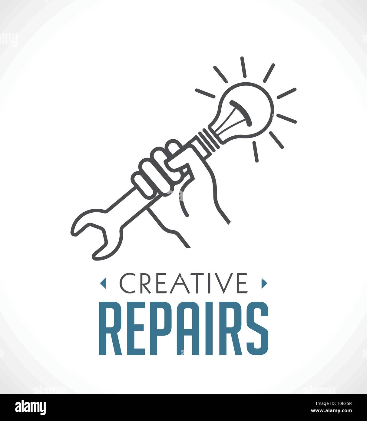 Repairs icon - hand with wrench concept Stock Vector