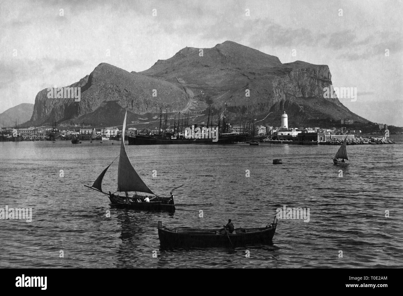 pellegrino mount, palermo, sicily, italy 1910-20 Stock Photo