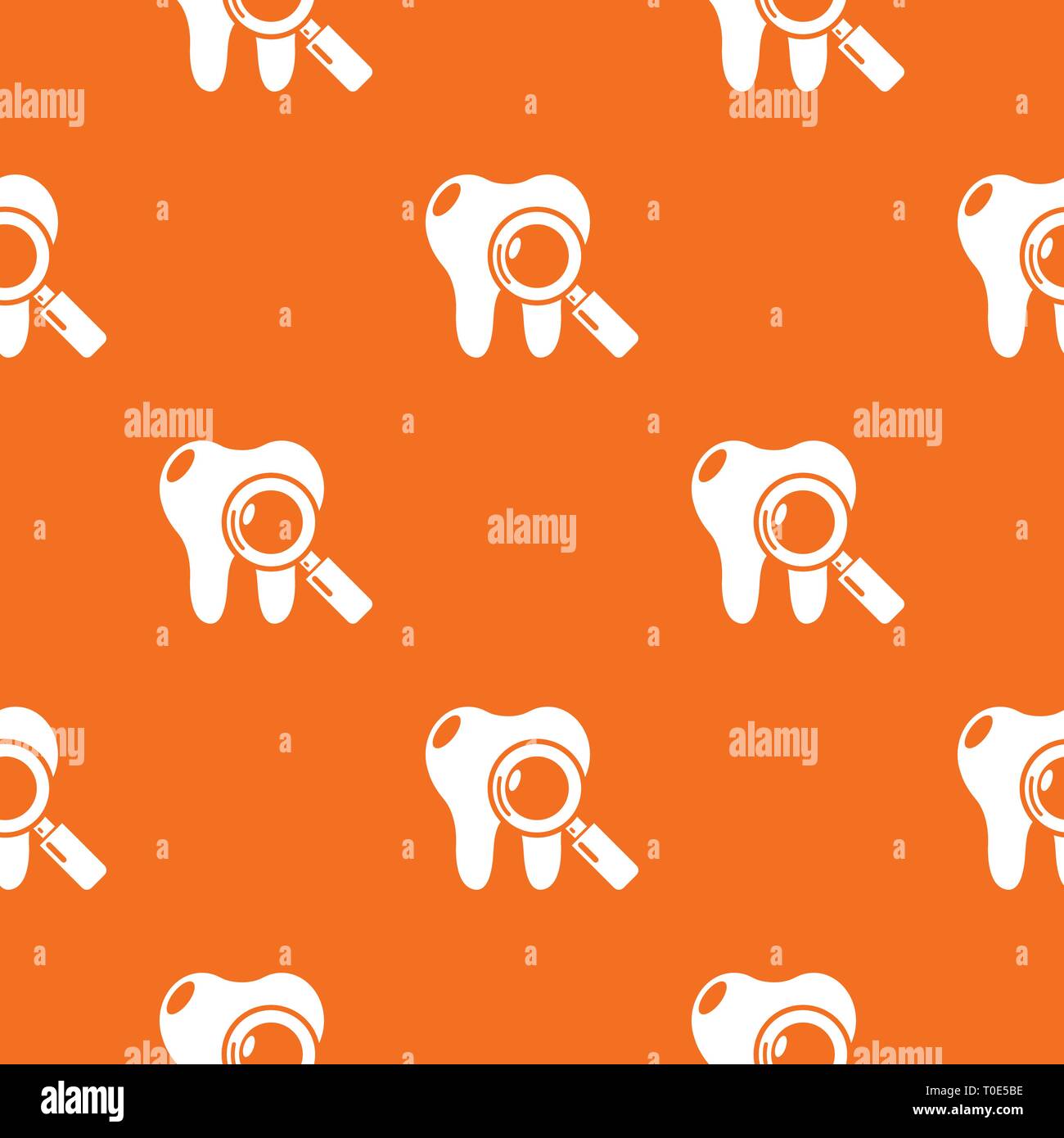 Dental examination pattern vector orange Stock Vector
