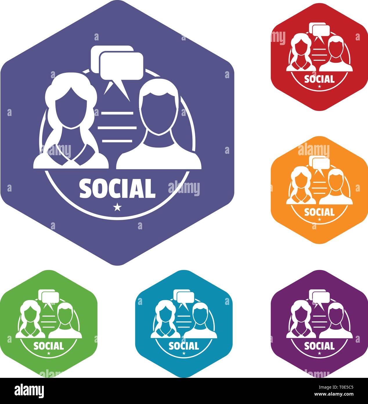 Social icons vector hexahedron Stock Vector