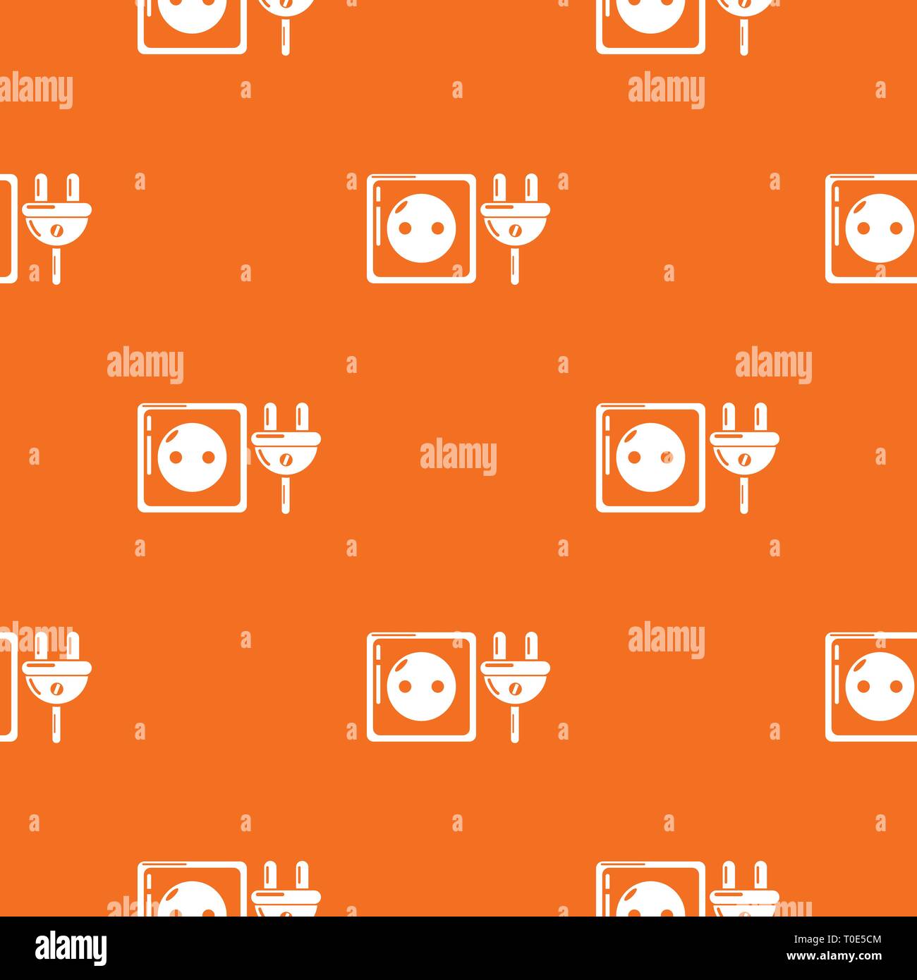 Electric outlet pattern vector orange Stock Vector