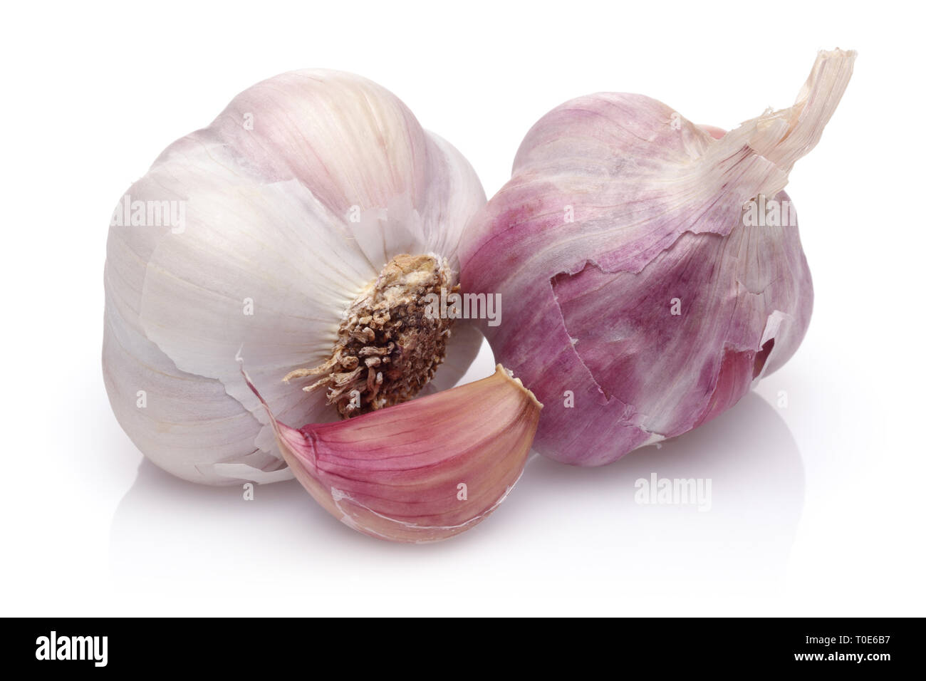 Garlic bulb with garlic clove isolated on white background Stock Photo