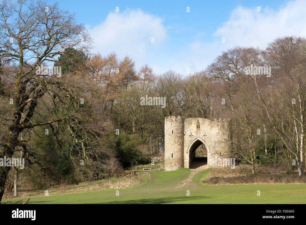 The castle folly in Roundhay Park, Leeds, West Yorkshire, England, UK Stock Photo
