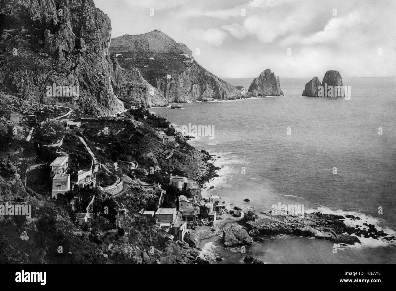 panorama, capri island, campania, italy 1910-20 Stock Photo
