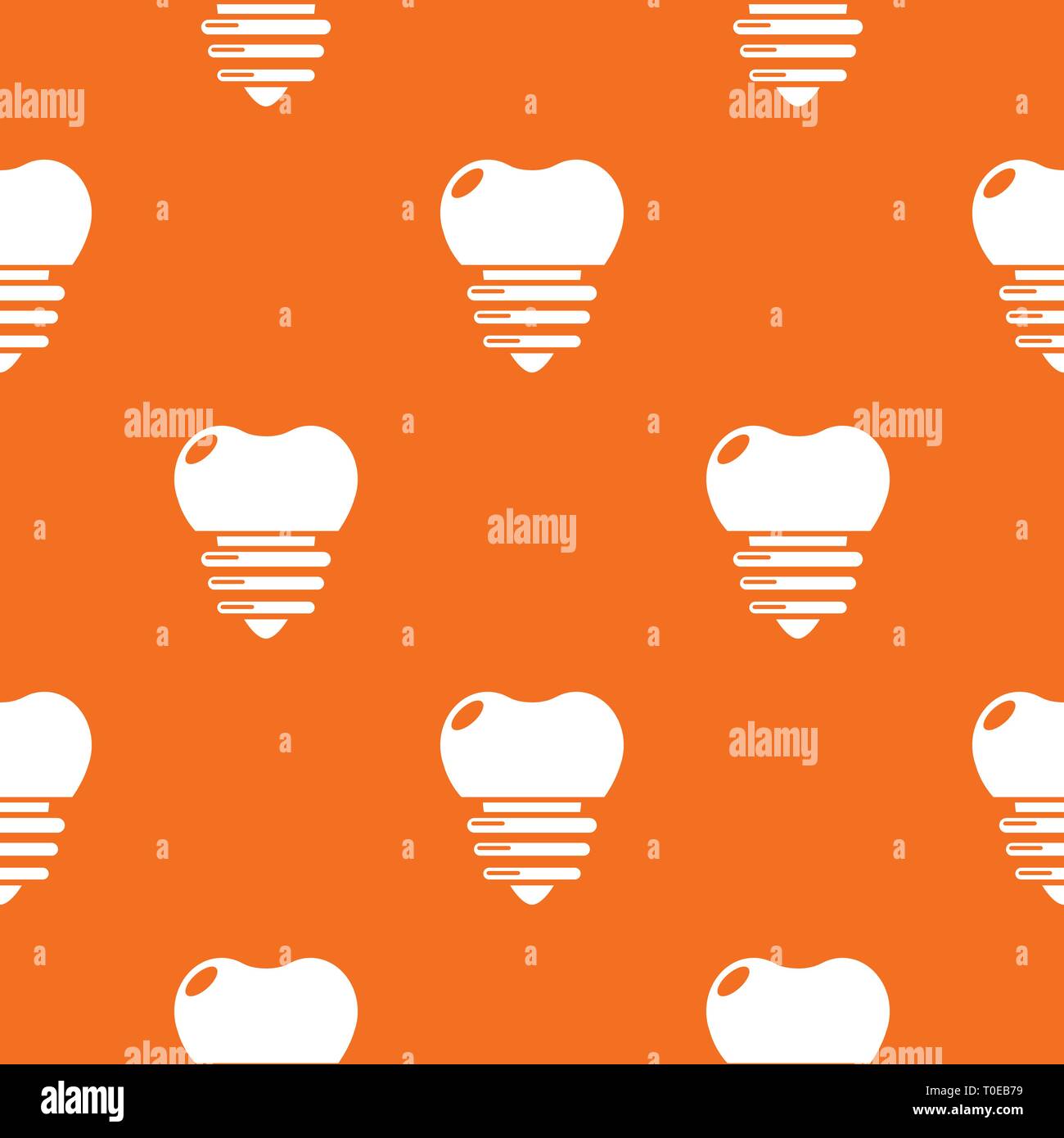 Dental implant pattern vector orange Stock Vector