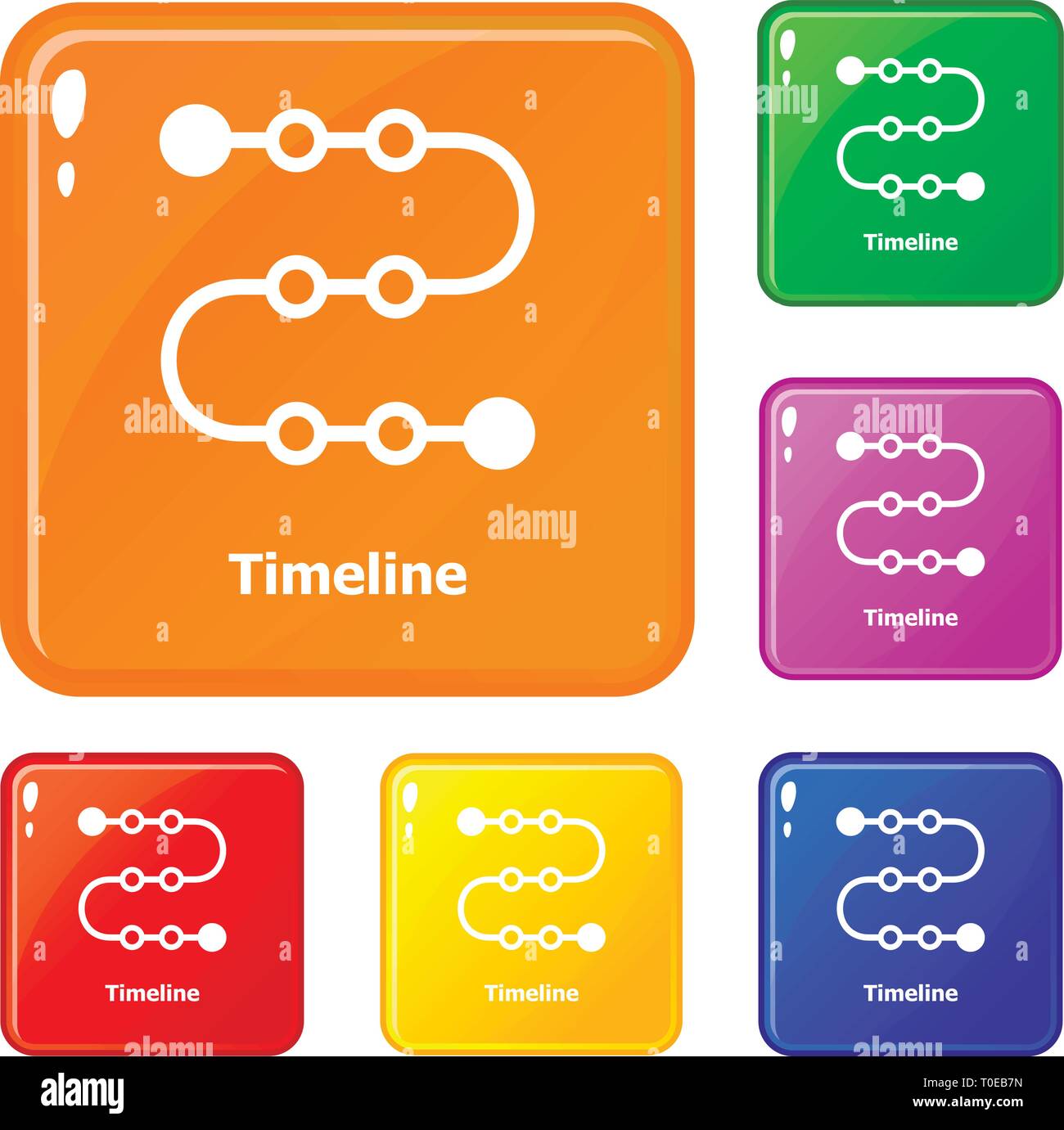 Timeline icons set vector color Stock Vector Image & Art - Alamy