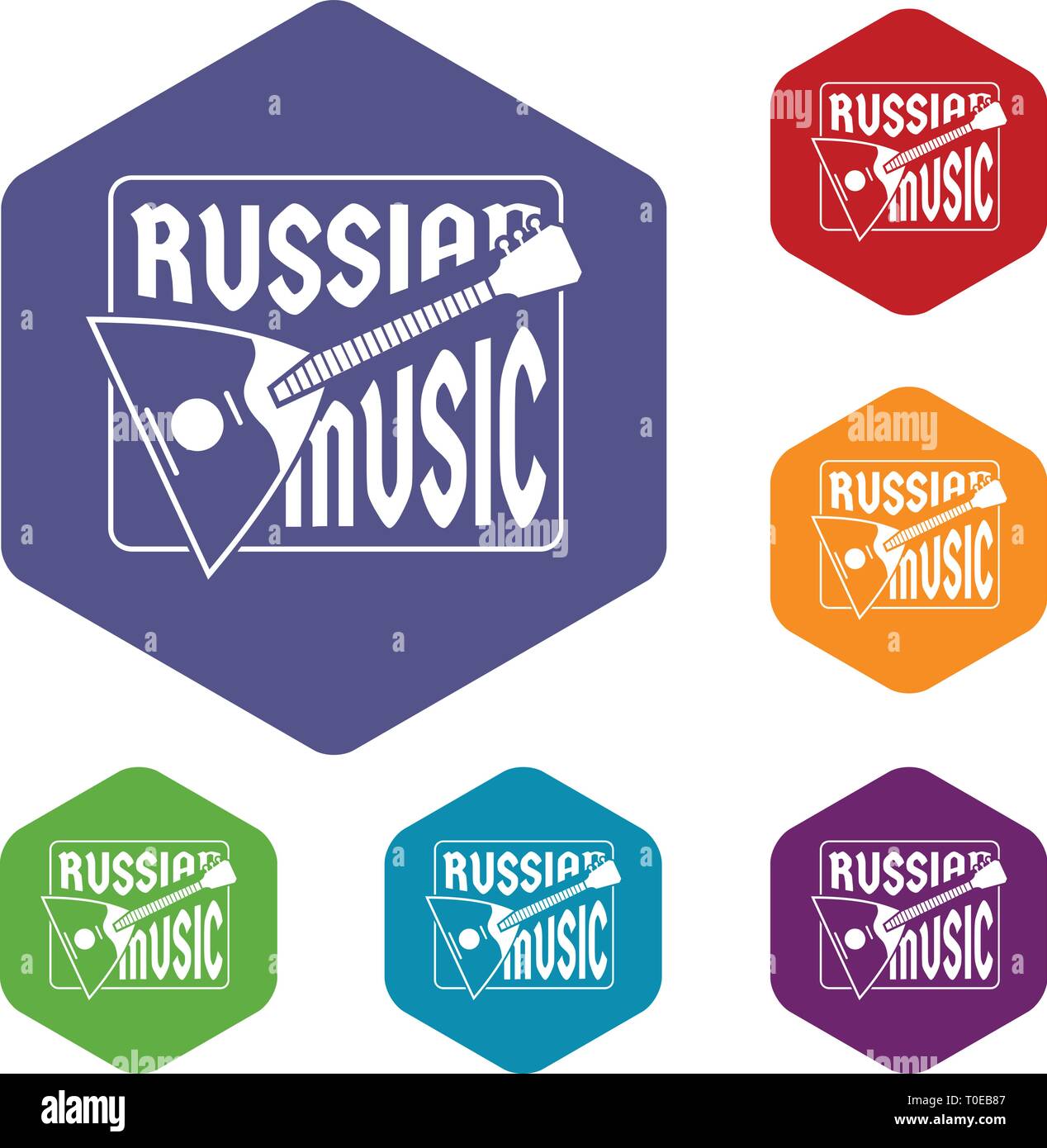 Balalaika icons vector hexahedron Stock Vector