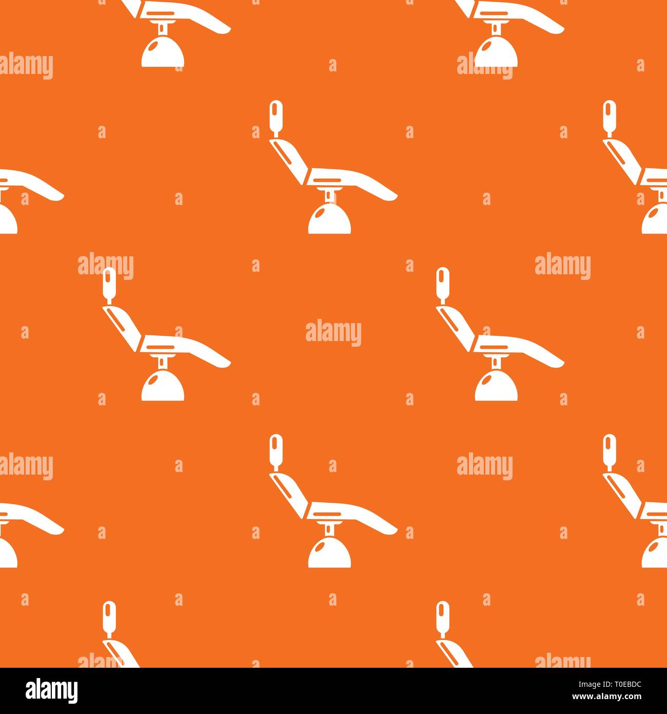 Dentist chair pattern vector orange Stock Vector