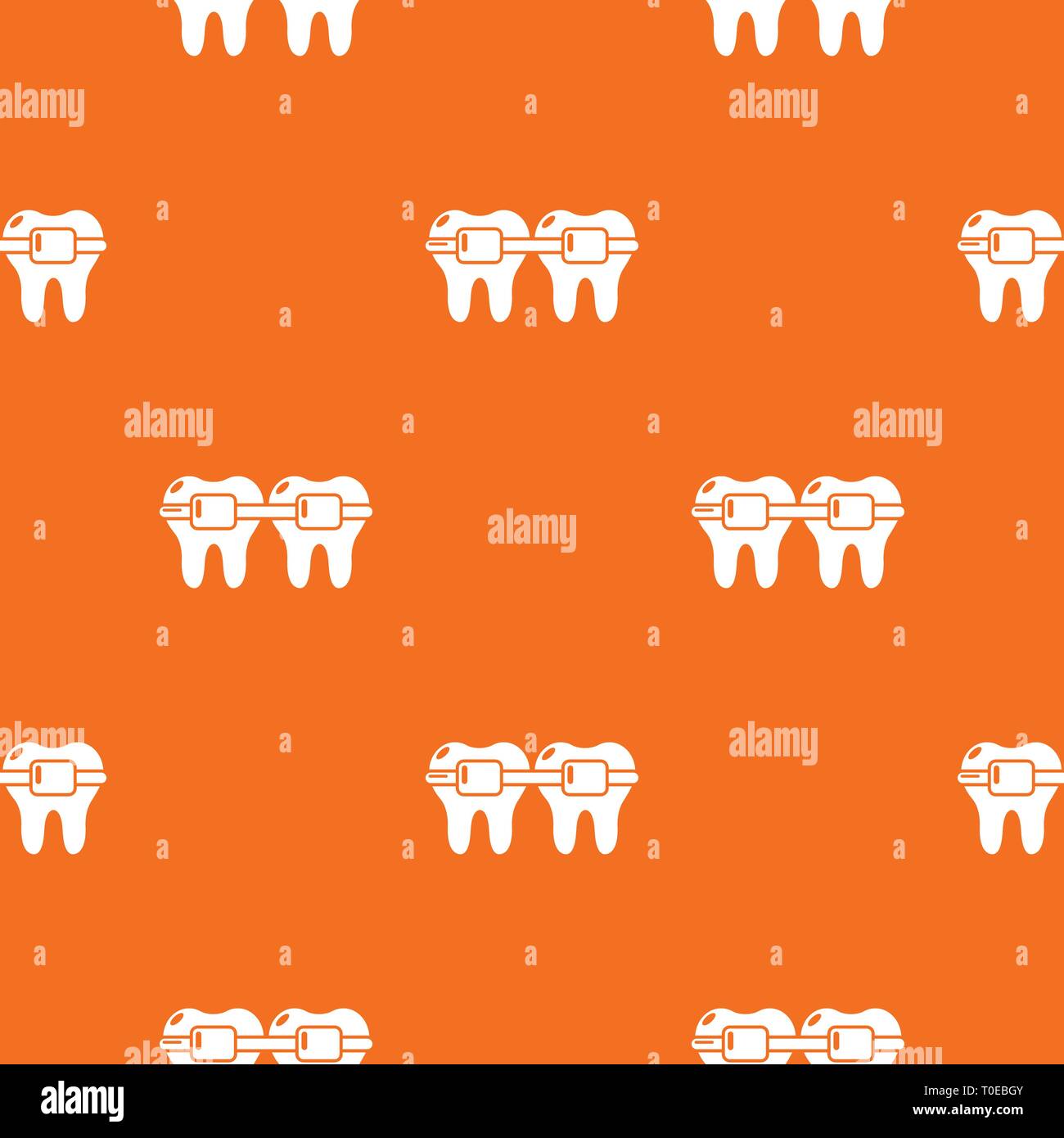 Dental brace pattern vector orange Stock Vector