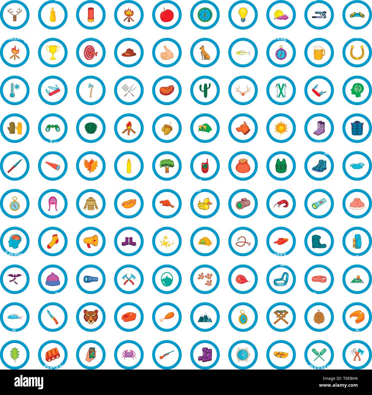 100 hunting icons set, cartoon style Stock Vector Image & Art - Alamy