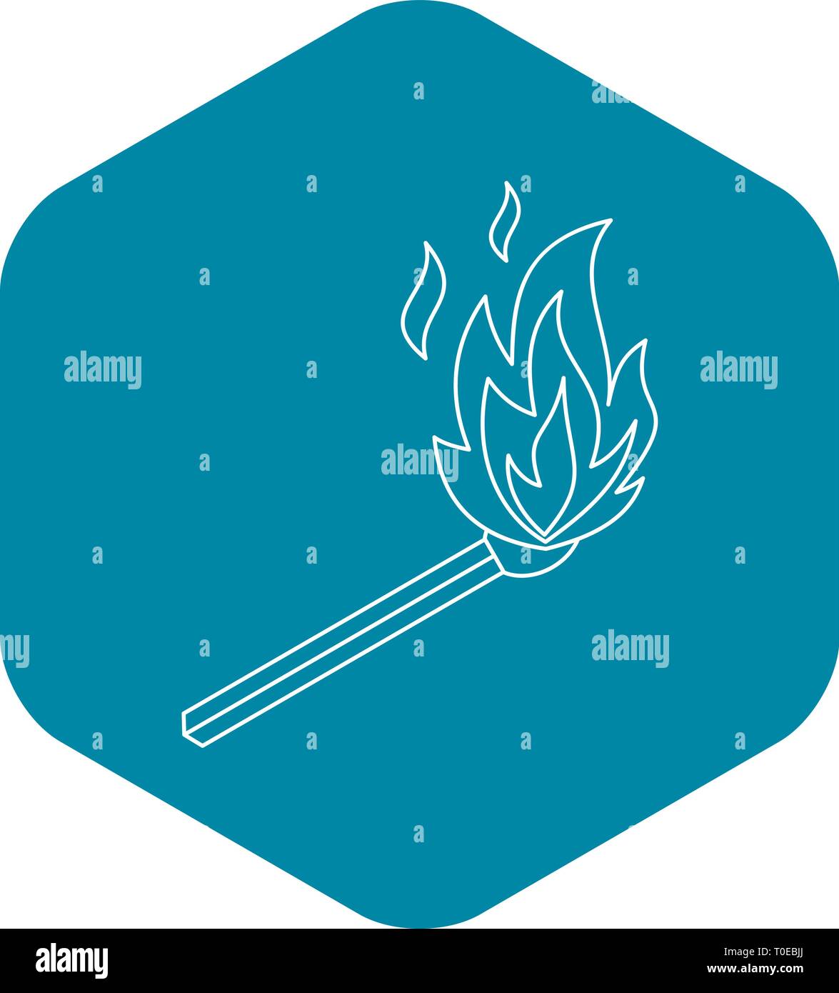 Burning match icon, outline style Stock Vector Image & Art - Alamy