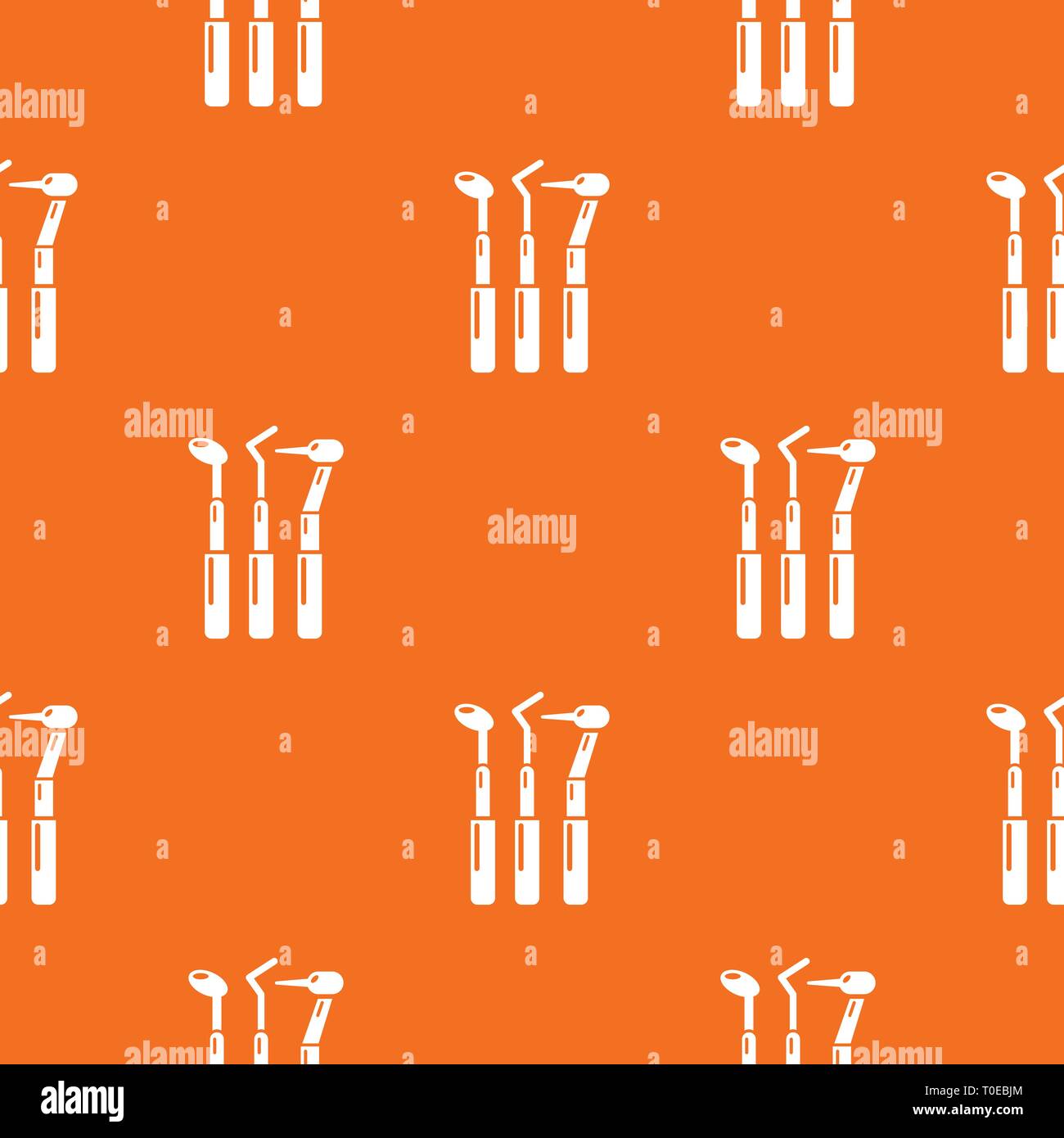 Dentistry tool pattern vector orange Stock Vector
