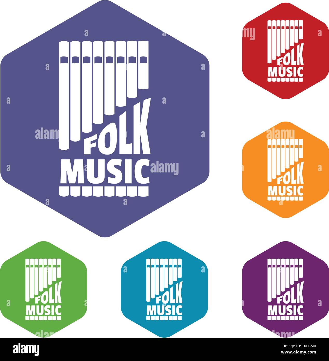 Flute pan icons vector hexahedron Stock Vector