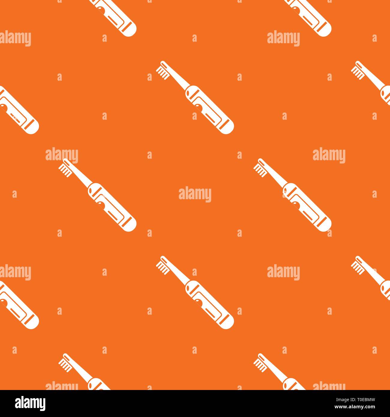 Electric toothbrush pattern vector orange Stock Vector