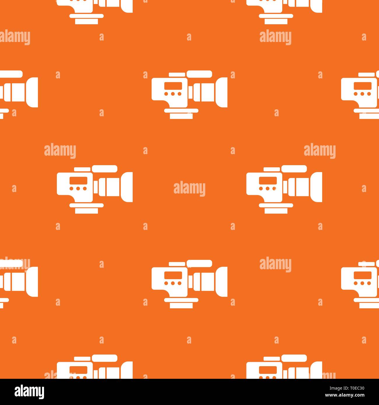 Tv camera pattern vector orange Stock Vector