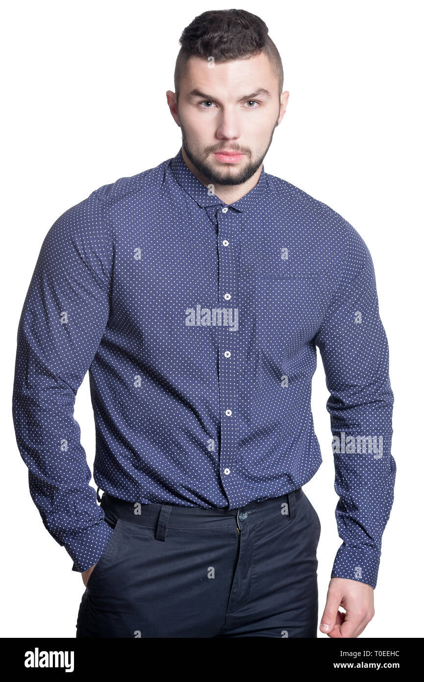 Portrait of handsome young businessman on white background Stock Photo ...
