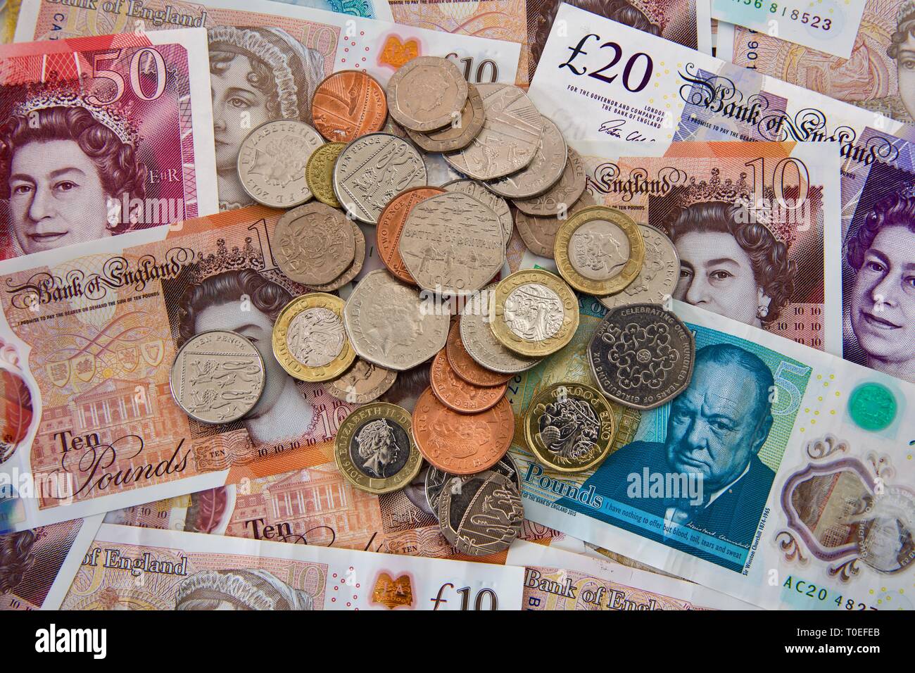 British Money Notes And Coins Stock Photo Alamy