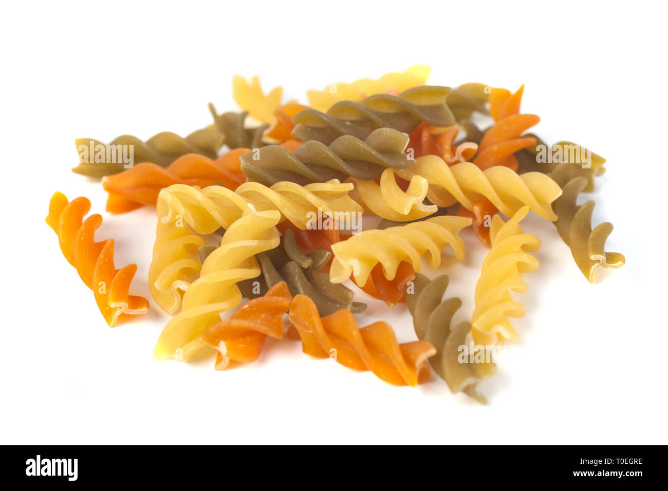 Colored spiral pasta on Cut Out Stock Images Pictures Alamy
