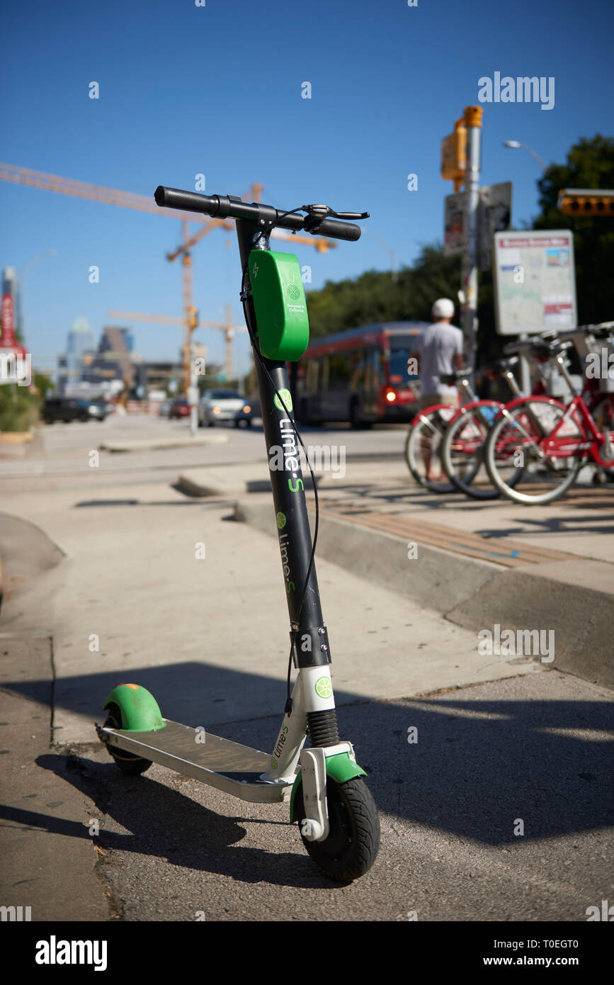 Electric E Scooters for hire South Congress Avenue, Austin, Texas Stock  Photo - Alamy