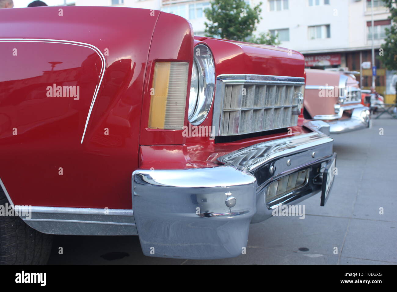 Red classic car headlights close hi-res stock photography and images ...