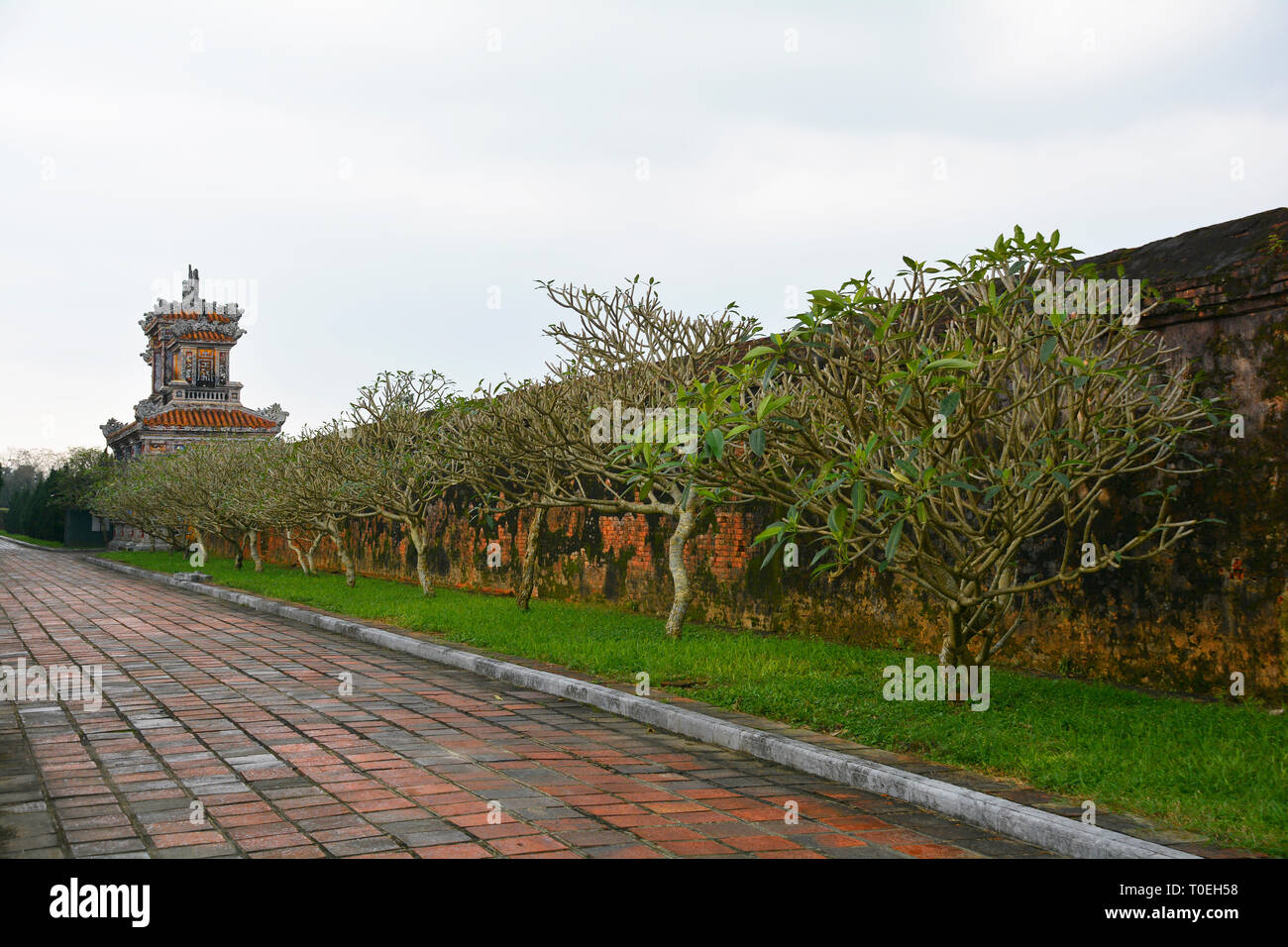 A building within the Dien Tho Residence in the Imperial City, Hue, Vietnam Stock Photo