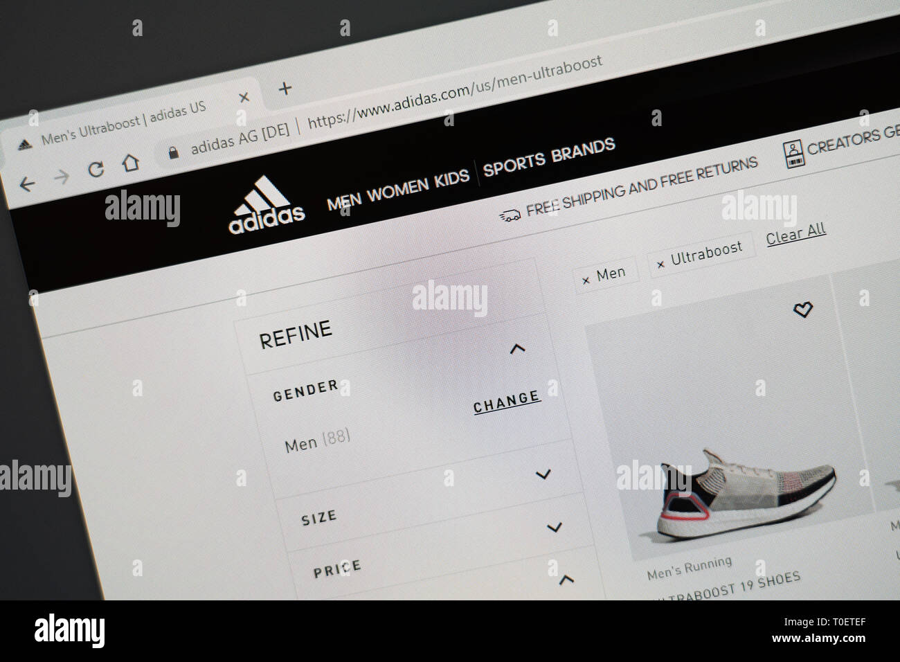 Adidas website screen shot hi-res stock photography and images - Alamy