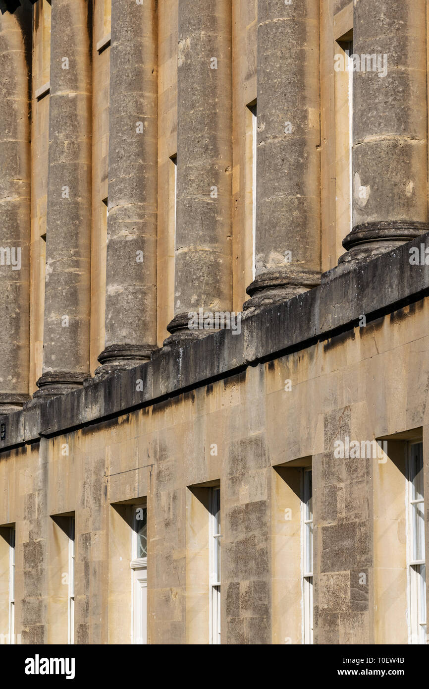 Detail of the construction of the Royal Crescent, Bath, England Stock Photo