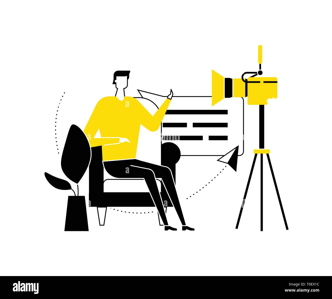 Video blogger - flat design style vector illustration Stock Vector ...