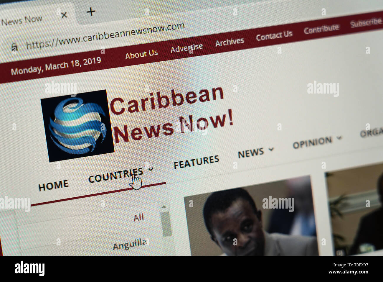 Caribbean News Website Stock Photo - Alamy