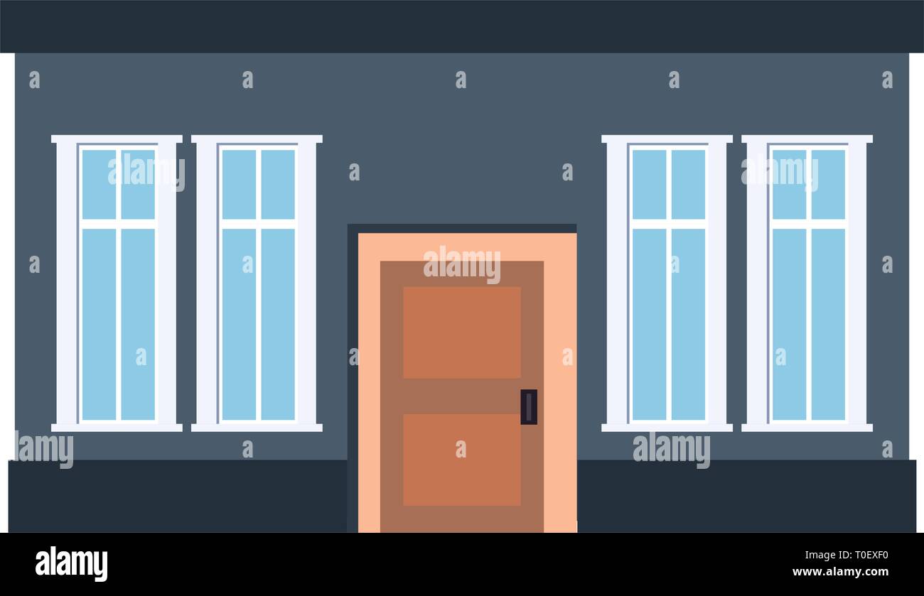 house exterior facade on white background vector illustration Stock ...