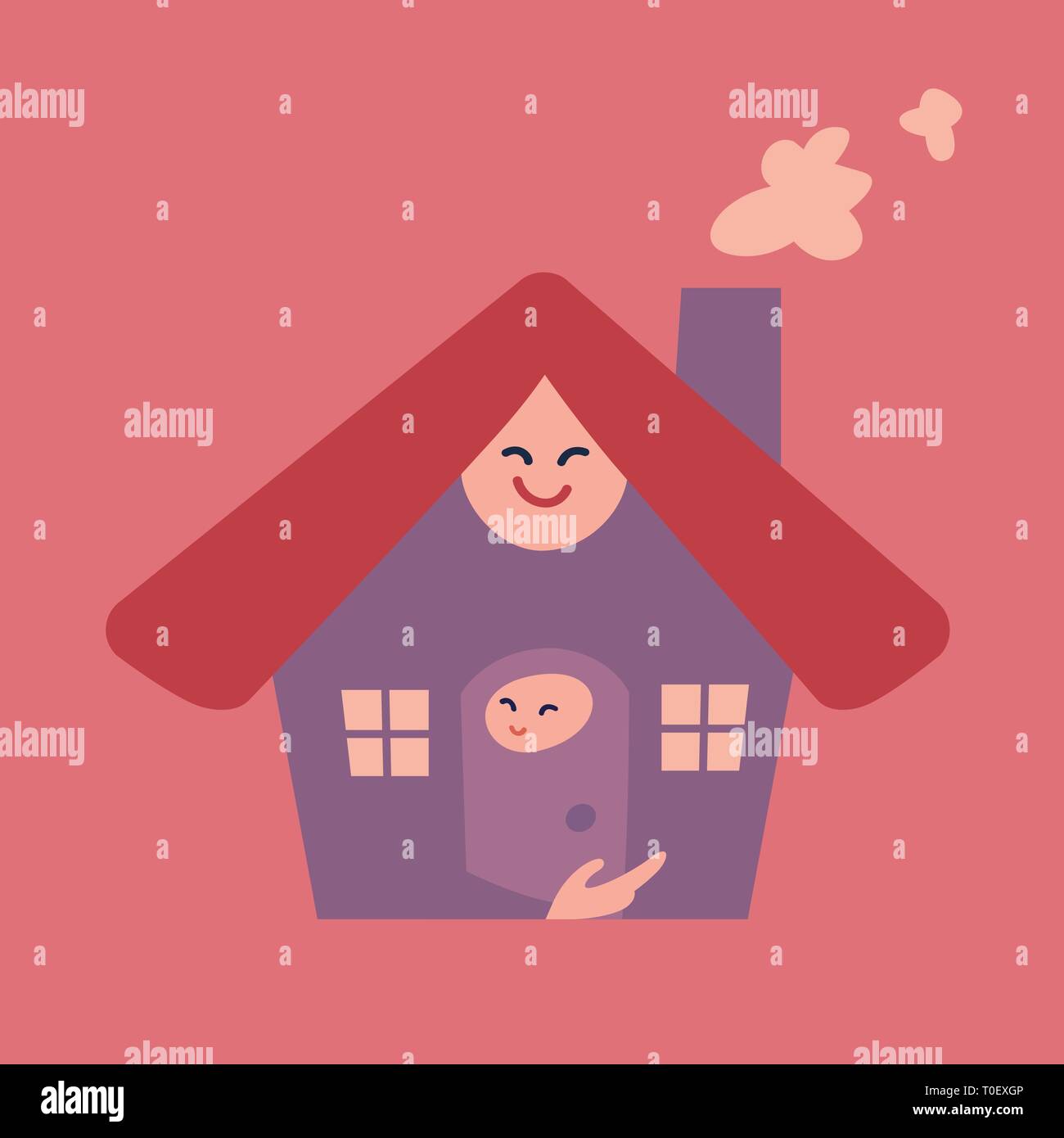 Mother and Baby Shaped as House Vector Stock Vector Image & Art - Alamy