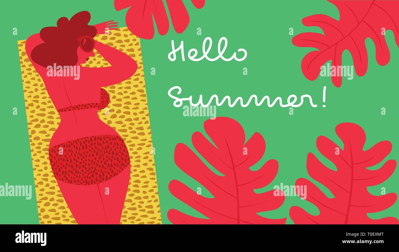 Sunbathe sunbathing tan Stock Vector Images Alamy