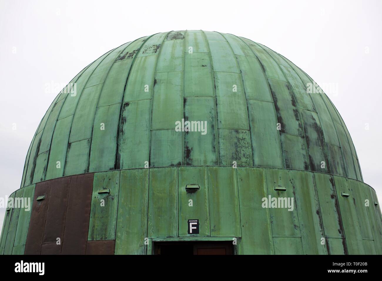 Extreme Close up of Green Telescope Dome at The Observatory Science