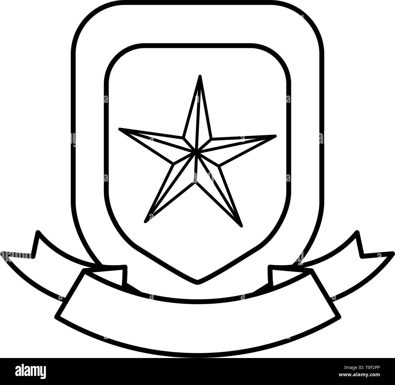 star award emblem shield ribbon vector illustration Stock Vector Image ...