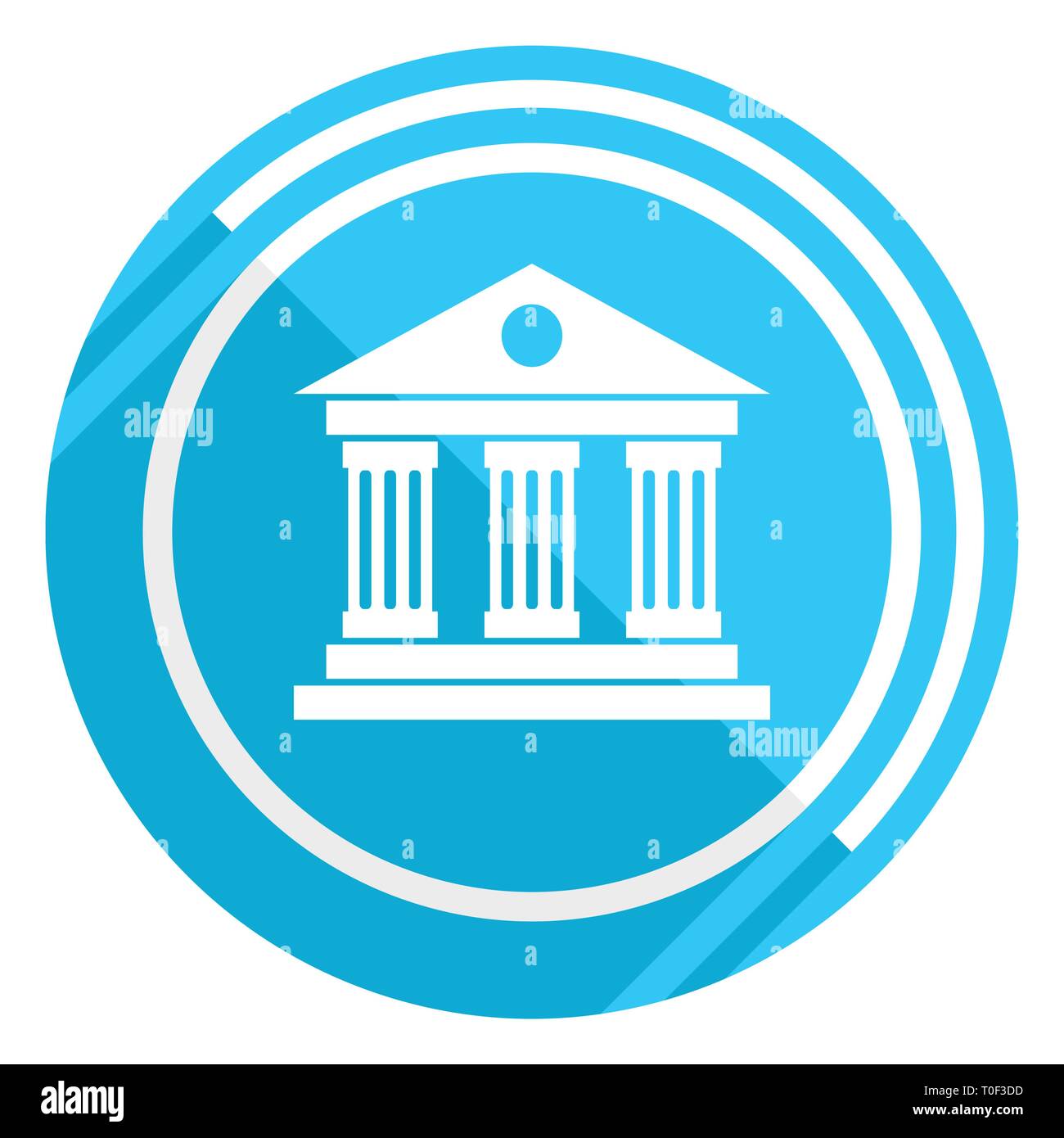 Museum flat design blue web icon, easy to edit vector illustration for webdesign and mobile applications Stock Vector