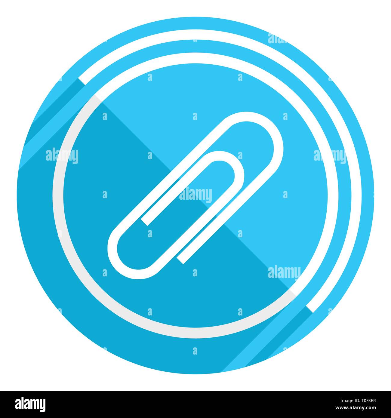 Paperclip flat design blue web icon, easy to edit vector illustration ...