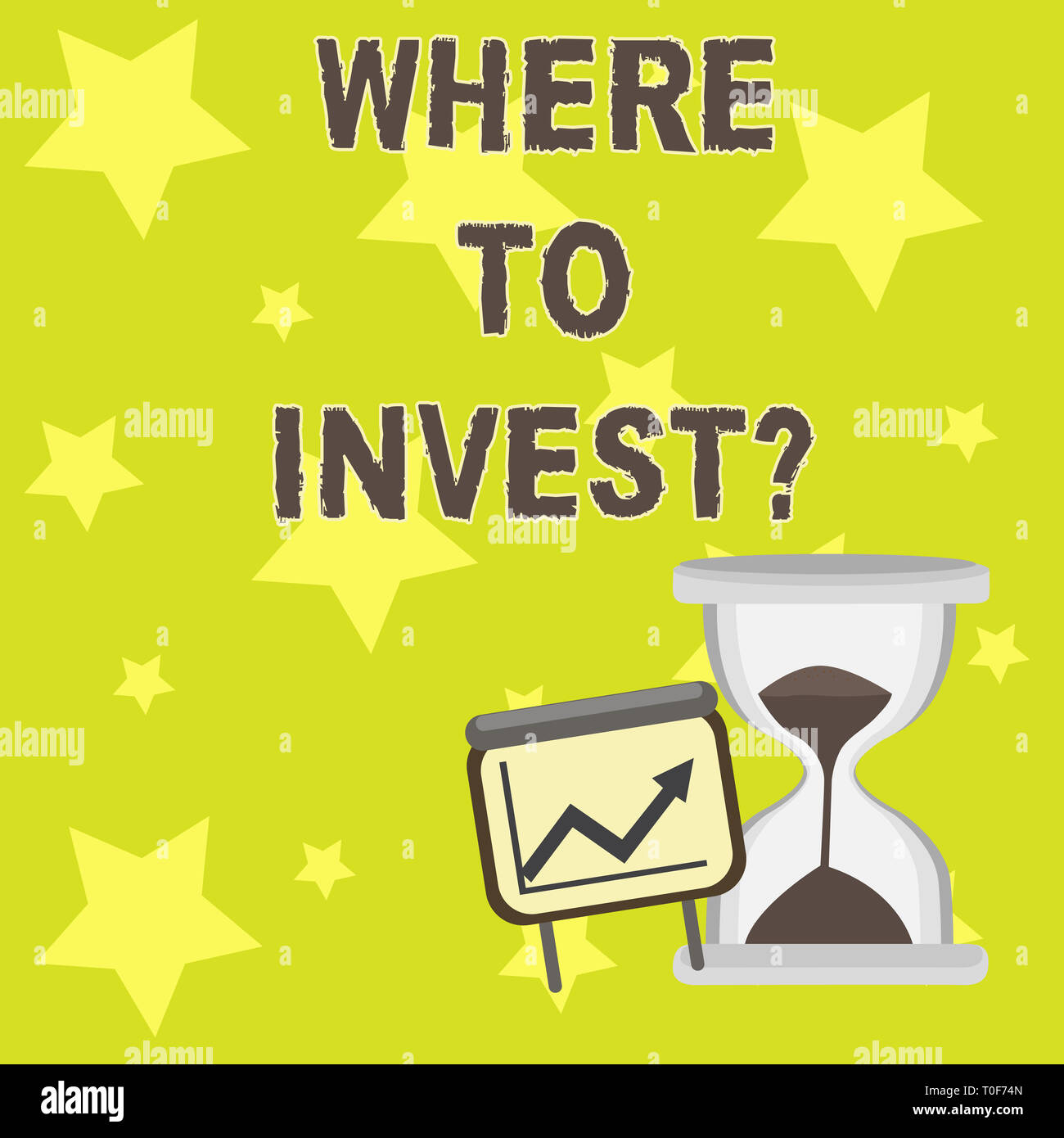 Text sign showing Where To Investquestion. Business photo showcasing Right Place Stock Share to spend your savings in Successful Growth Chart with Arr Stock Photo